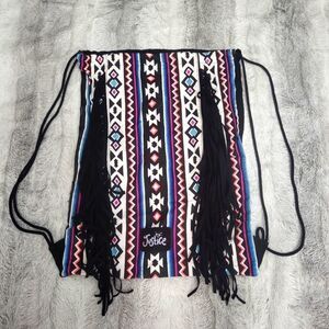 Justice black drawstring backpack